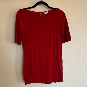 A Pea in the Pod Vibrant Red 1/2 Sleeve Maternity Top